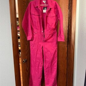 Pistola Nikki Barbie Pink Utility Jumpsuit size L NWT